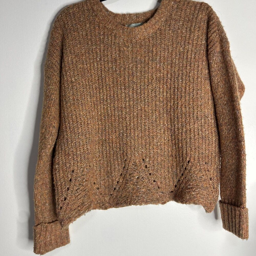 Anthropology Ruby Moon Women's Gold Healthered Chunky Sweater Size Medium